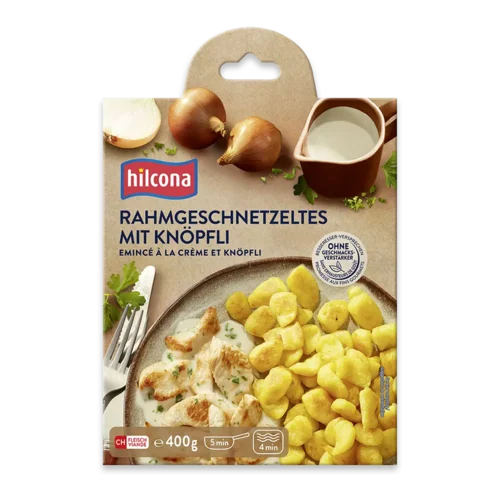 Emincé à la crème avec Knöpfli