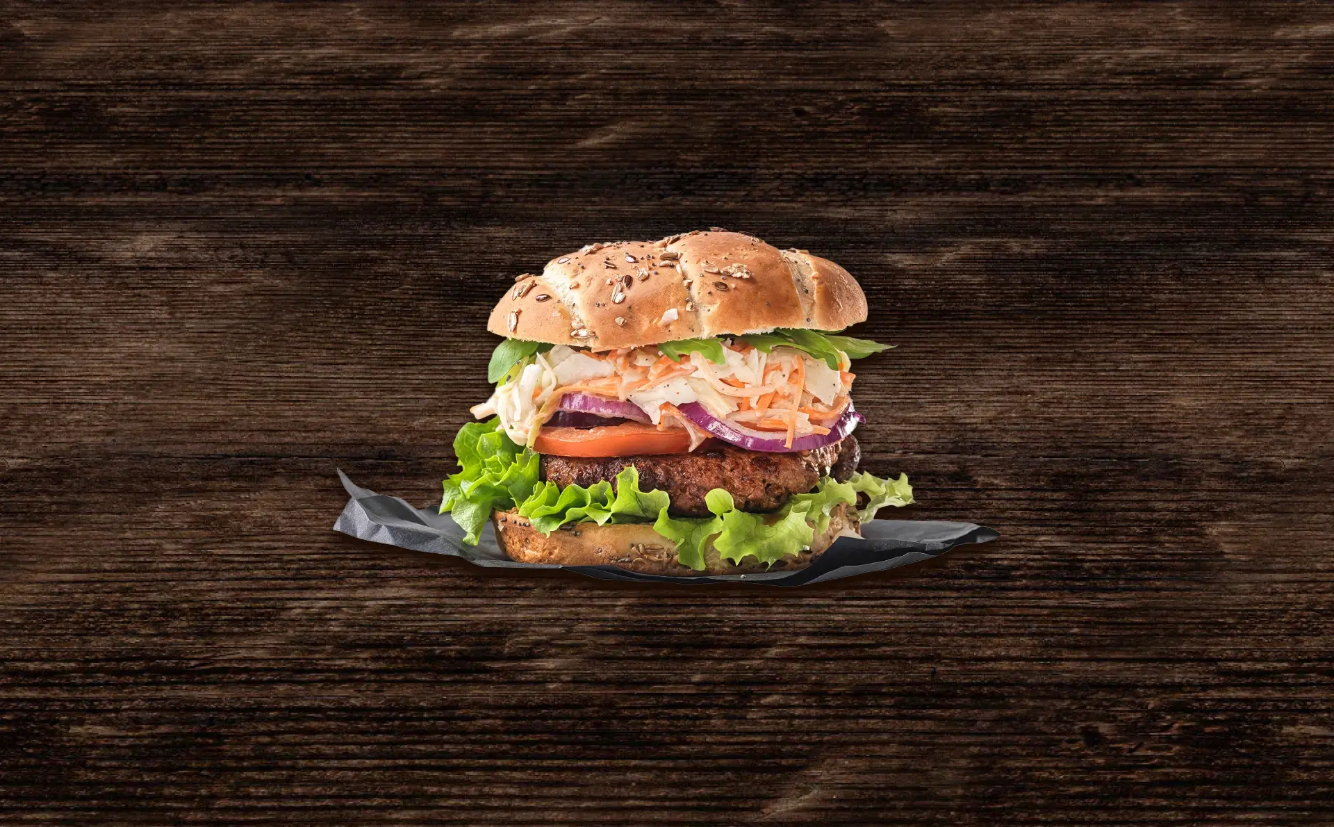THE GREEN MOUNTAIN Burger mit veganem Cole Slaw